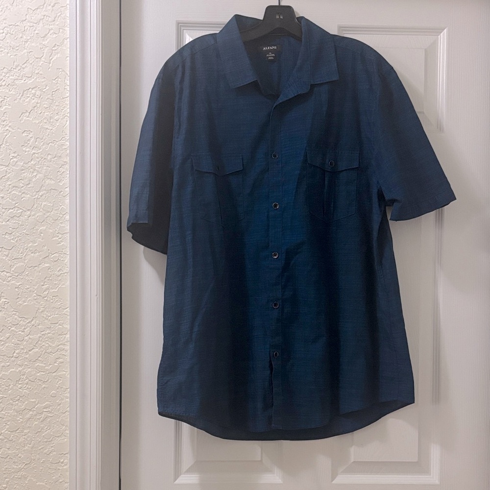 Alfani Blue Men’s Casual Button Down Shirt